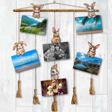 Easter Bunnies Decorative Wooden Clip-on Ornaments Set of 6 by G. Debrekht - Easter Decor - 8090042C-S6