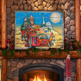 Arte mural de madera de la Natividad de los Reyes Magos de G. DeBrekht - Decoración navideña - 8173853B