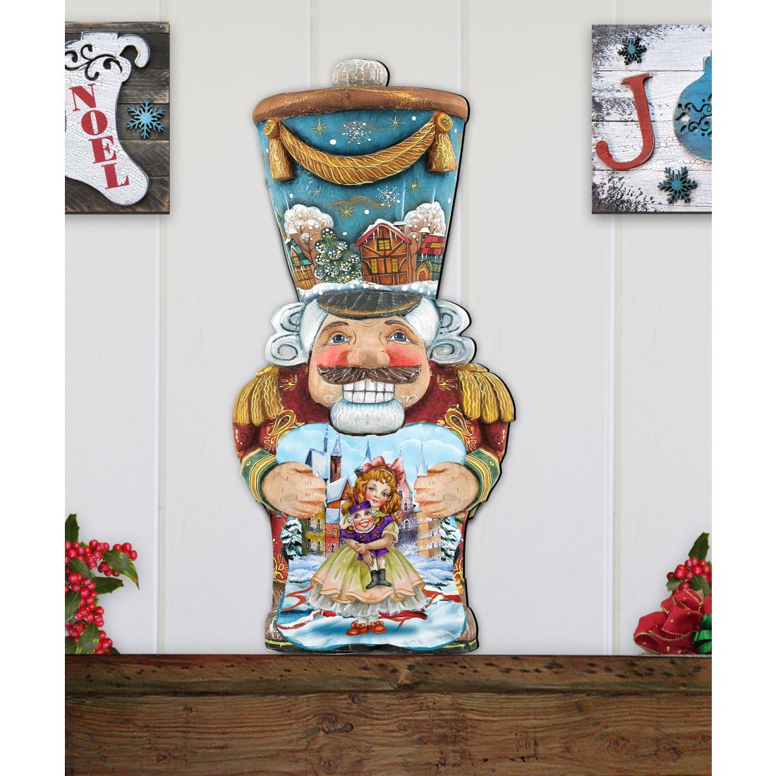 Old World Nutcracker Christmas Door Decor by G. DeBrekht - Christmas Santa Snowman Decor - 8116430H