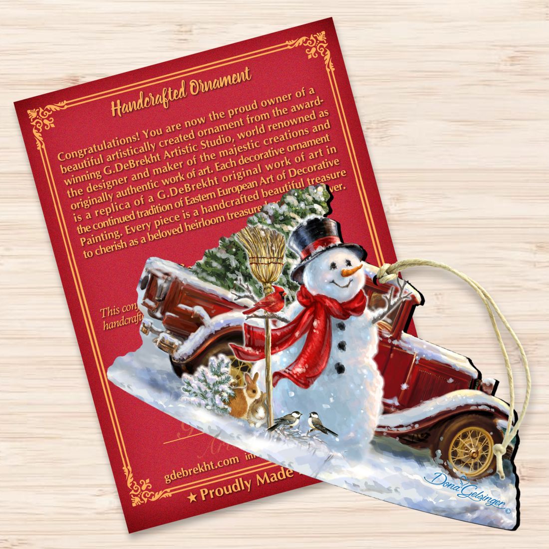 Frosty Forest Friends Wooden Ornaments by Gelsinger - Christmas Santa Snowman Decor - 8161024-1624