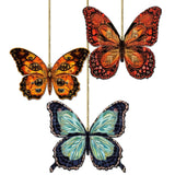 Summer Butterfly Decorative Wooden Ornaments of 3 by G. Debrekht - Wildlife Decor - 8091012-1-S3