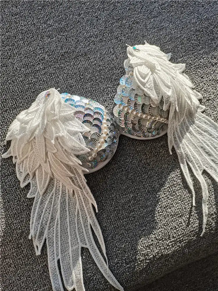 Handmade Sequined Mermaid Scale Bikini Lingerie - Lootquake