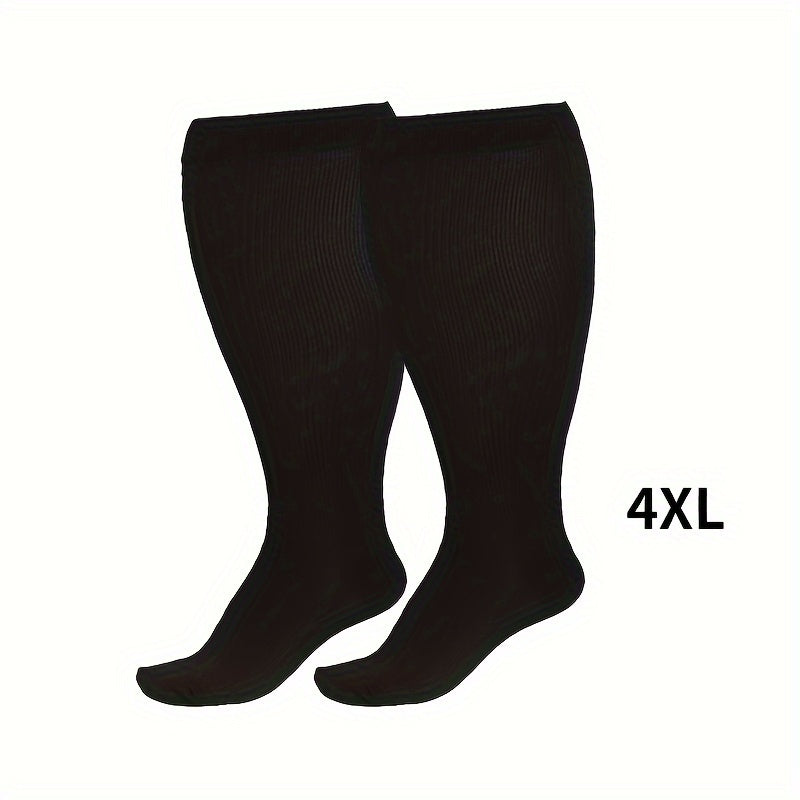 1 par de calcetines de compresión unisex de talla grande, hasta la rodilla, 20-30 mmHg, transpirables y circulantes, para pantorrillas, para mujer y hombre.