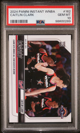 Tarjeta de baloncesto Caitlin Clark #162 Rookie RC de la WNBA Panini Instant 2024, PSA 10 Gem Mint