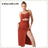 Women's Pure Color Halter Sleeveless Split Dress - Lootquake