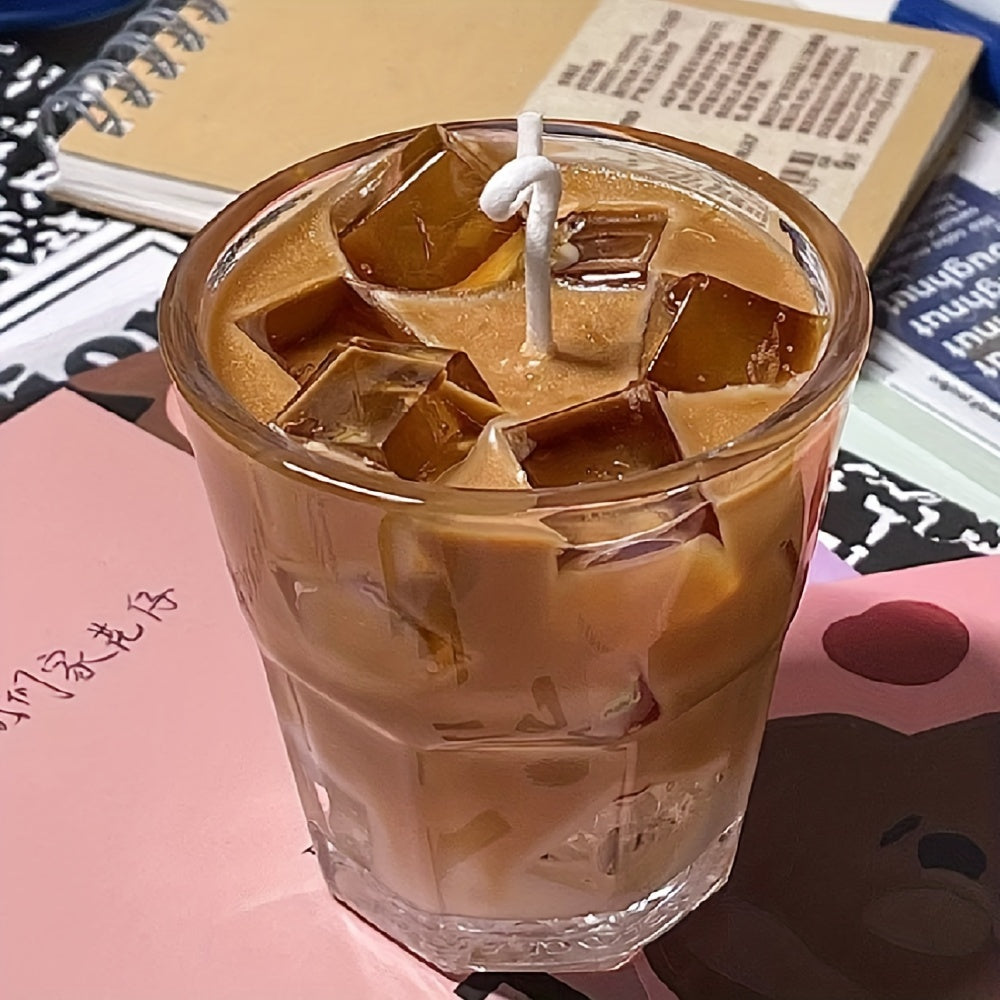 Bougie parfumée au café 300 g - Coffret cadeau créatif, style américain glacé, cadeau surprise des fêtes, emballage soigné, arôme puissant