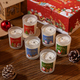 Coffret cadeau de bougies parfumées de Noël - 65 ml x 6 pièces, parfums rose, vanille, lavande et jasmin - Parfait pour la décoration des fêtes, les réunions de famille, les accessoires photo et les cadeaux de grand-mère