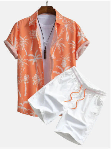 Men's Casual Suit 3D Digital Printing Short Sleeve Shirt Hawaii Suit - Lootquake