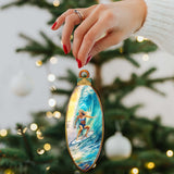 Nautical Christmas Decor - Surfer Girl's Ride Wooden Ornaments by G. Debrekht Coastal Holiday Decor - 8688176