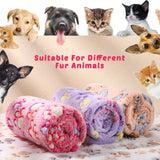 1pc Pet Blanket Dog Puppy Blanket Paw Print Coral Fleece Flannel Blanket Warm Soft Sleep Dog Blanket
