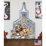 Nativity at the Chapel Nativity Door Decor by D. Gelsinger - Nativity Holiday Decor - 8121016H-1606