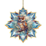Adornos de madera con forma de copo de nieve de búho cornudo de G. Debrekht - Decoración de vida silvestre - 8688436