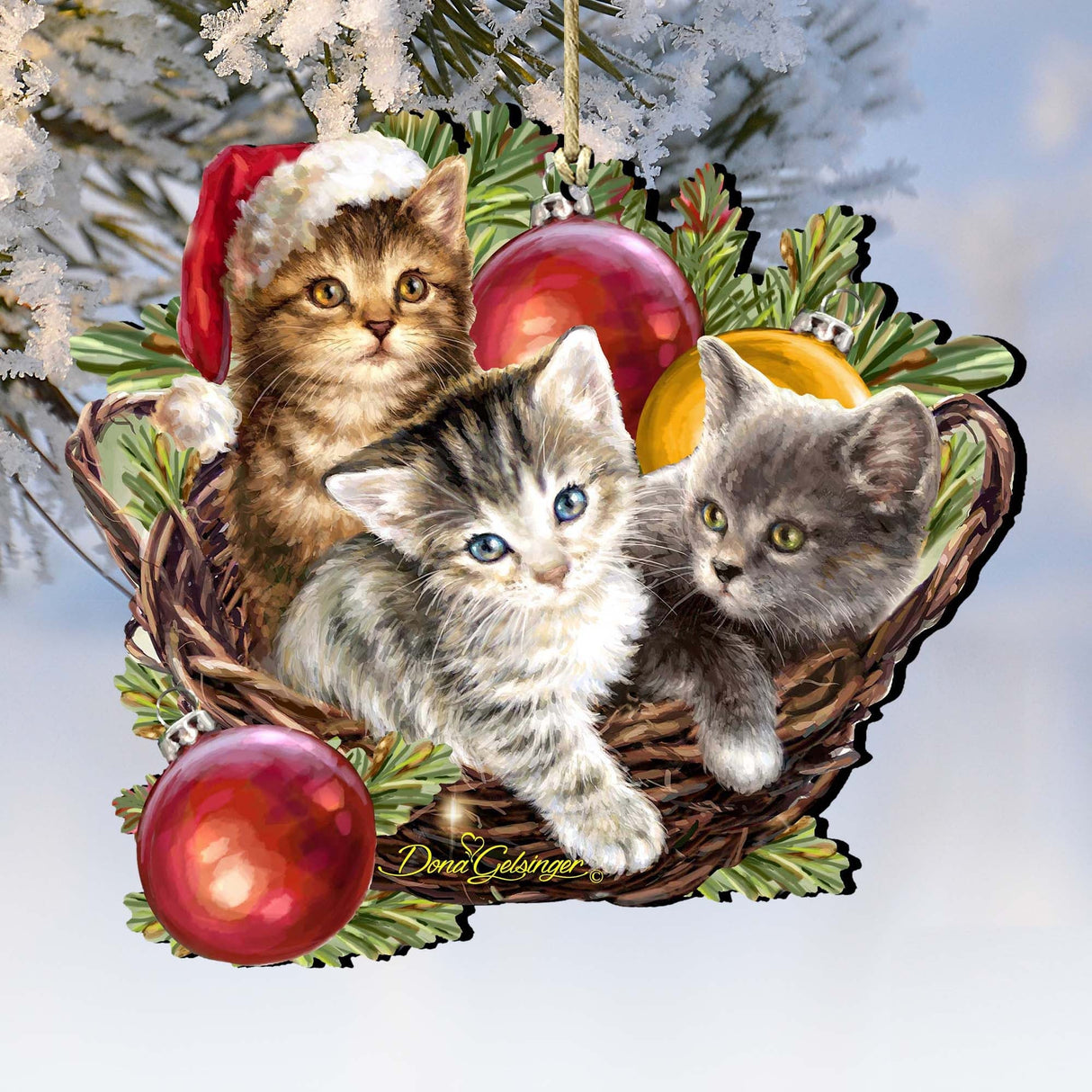 Christmas Kittens Wooden Ornaments by Gelsinger - Christmas Decor - 8161027-1-1607