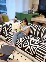 Funda de sofá estilo bohemio, antiarañazos para mascotas, antideslizante, para dormitorio, sala de estar, decoración del hogar, manta de sofá