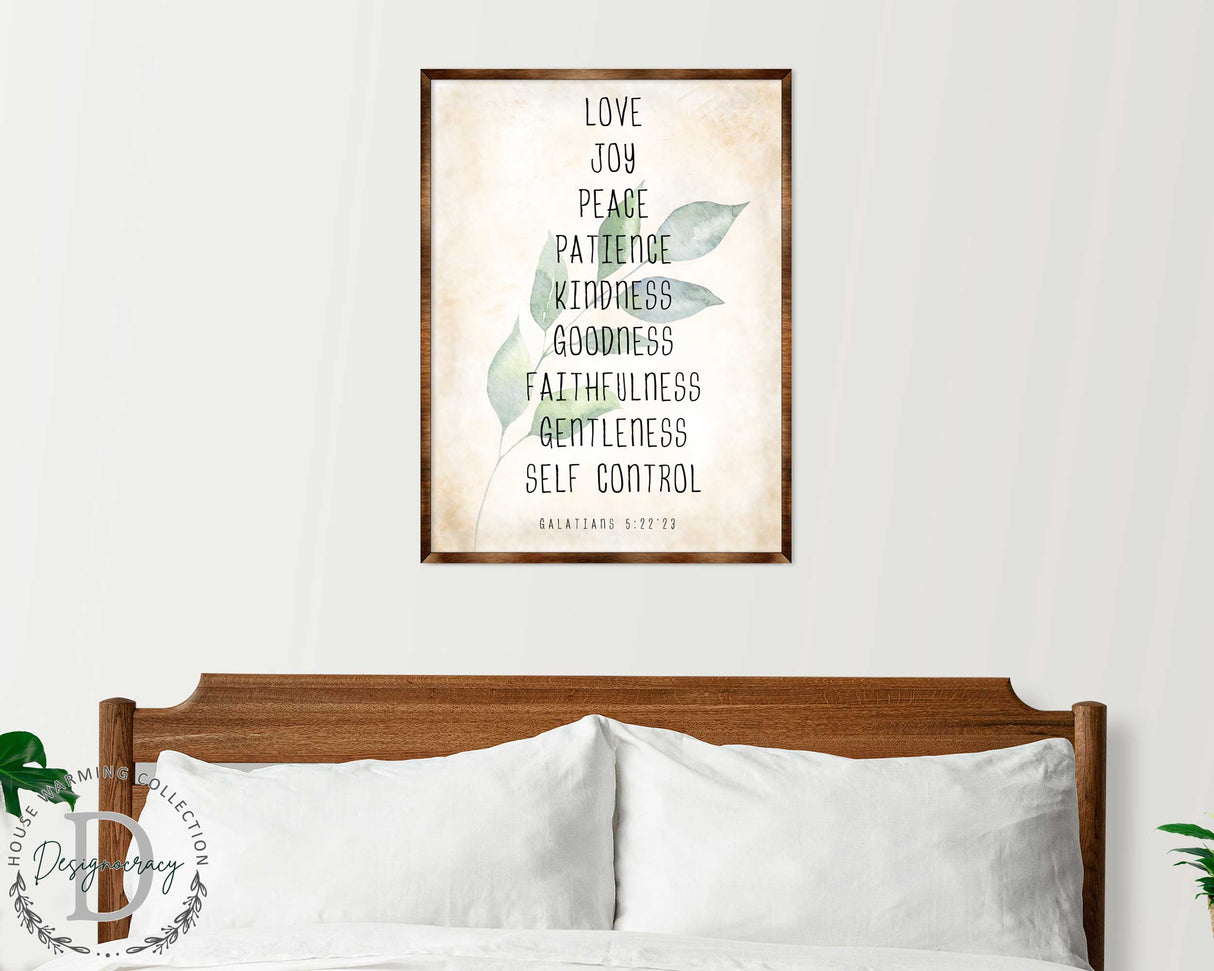 Love Joy Peace - Fruit of the Spirit - Verse Wall Decor - Contemporary Decor - Wooden Script Wall Art - 310332