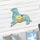 Decoración costera para puerta con leones marinos de G. DeBrekht - Decoración costera navideña - 8198532H