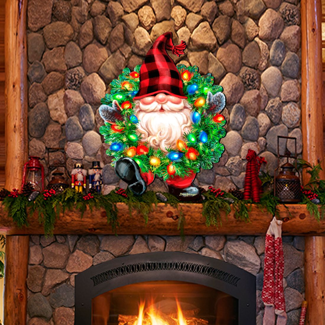 Christmas Gnome Holiday Door Wreath by D. Gelsinger - Christmas Decor - 8461053H-DG