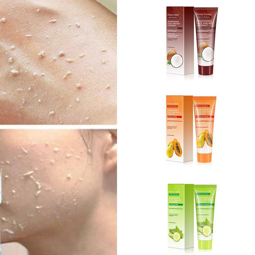 Cucumber Coconut Papaya Facial Exfoliating Gel Cream 100ml Body Cleansing - Lootquake