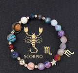 Twelve Constellation Constellation Bracelet Natural Stone Cut Color - Lootquake
