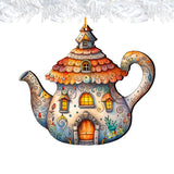 Adornos decorativos de madera con forma de tetera de G. Debrekht - Love Family Decor - 8688312