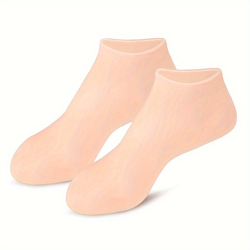1 par de calcetines hidratantes de gel de silicona ultrasuave: hidratan y nutren los pies secos, los talones agrietados y la piel áspera con comodidad sin aceite y con aloe vera. Perfectos para pedicura y uso diario.