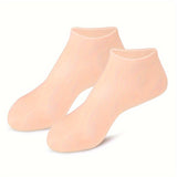 1 par de calcetines hidratantes de gel de silicona ultrasuave: hidratan y nutren los pies secos, los talones agrietados y la piel áspera con comodidad sin aceite y con aloe vera. Perfectos para pedicura y uso diario.
