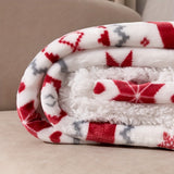 1 acogedora manta navideña de sherpa, suave y cálida manta de invierno para niños y niñas, con diseño de renos y copos de nieve, textura cálida y difusa para climas fríos.
