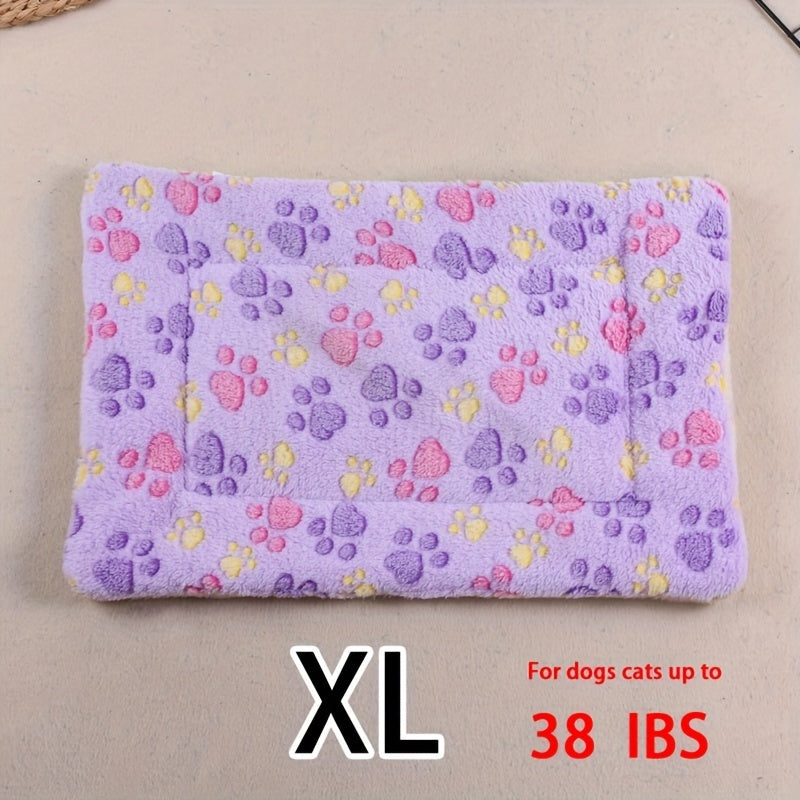 Manta rectangular para mascotas, resistente a la suciedad y para todas las estaciones - Cómoda cama con estampado de pata de perro y corazón (1 unidad)