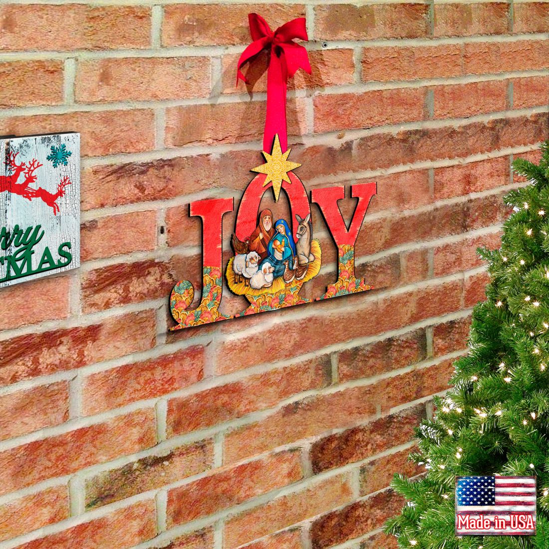 Joy Nativity Christmas Nativity Door Decor by G. DeBrekht - Nativity Holiday Decor - 8121454H