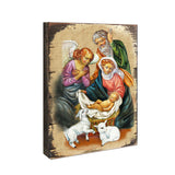 Nativity Wooden Gold Plated Religious Christian Sacred Icon - Inspirational Icon Decor - 85020