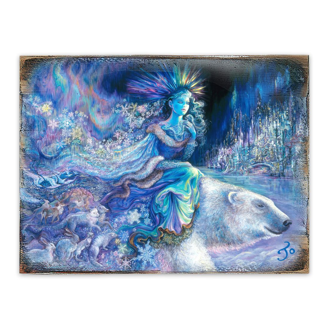 Polar Princess Fantasy Wooden Wall Art by Josephine Wall - Fantasy Decor - 852126-JW