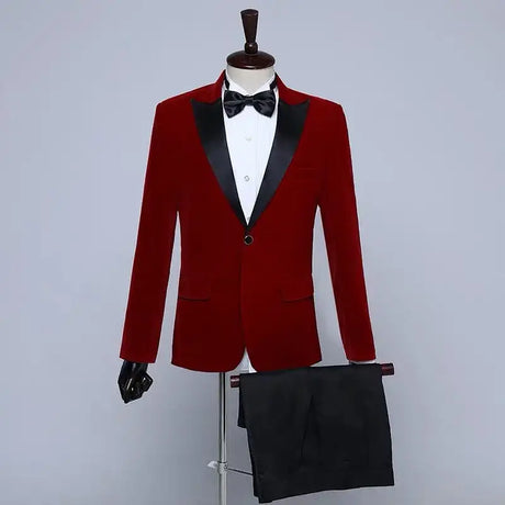 Men's Stage Performance Suit Velvet Jacket - Lootquake