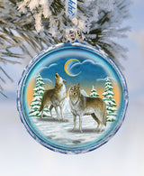 Adorno de vidrio con forma de lobo de G. DeBrekht - Decoración navideña con Papá Noel y muñeco de nieve - 759-011