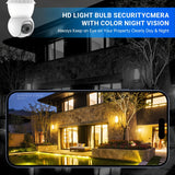 4MP Light Bulb Security Camera | 5G2.4G HD Camera | Wireless | 360-degree Night Vision, AI Body Detection, Two-way Calls, Continuous Recording