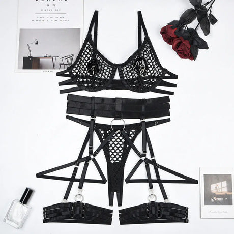 Women's Metal Lingerie With Chest Ring Suit - Lootquake
