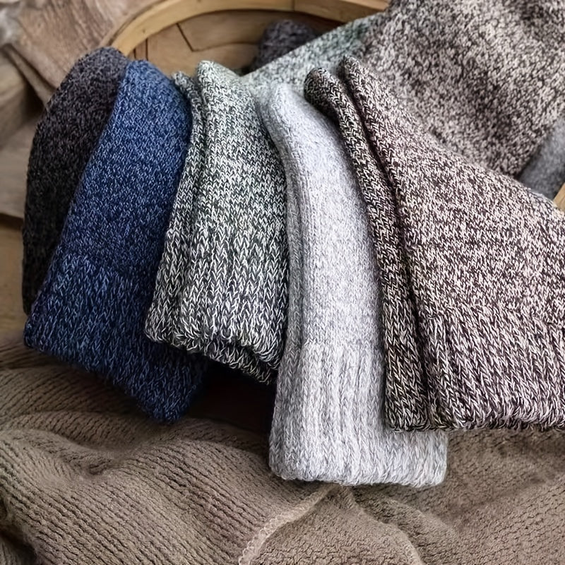 Lot de 5 paires de chaussettes chaudes en laine mérinos pour homme et femme, idéales pour les activités hivernales de plein air, la randonnée, le trekking, le camping et la pêche.