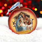 Born Under Bright Star Nativity Lg Glass Ornament by G. Debrekht - Nativity Holiday Decor - 73937