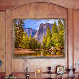Arte mural de madera con lago forestal de Nature Wonders - Decoración de vida silvestre - 95238B