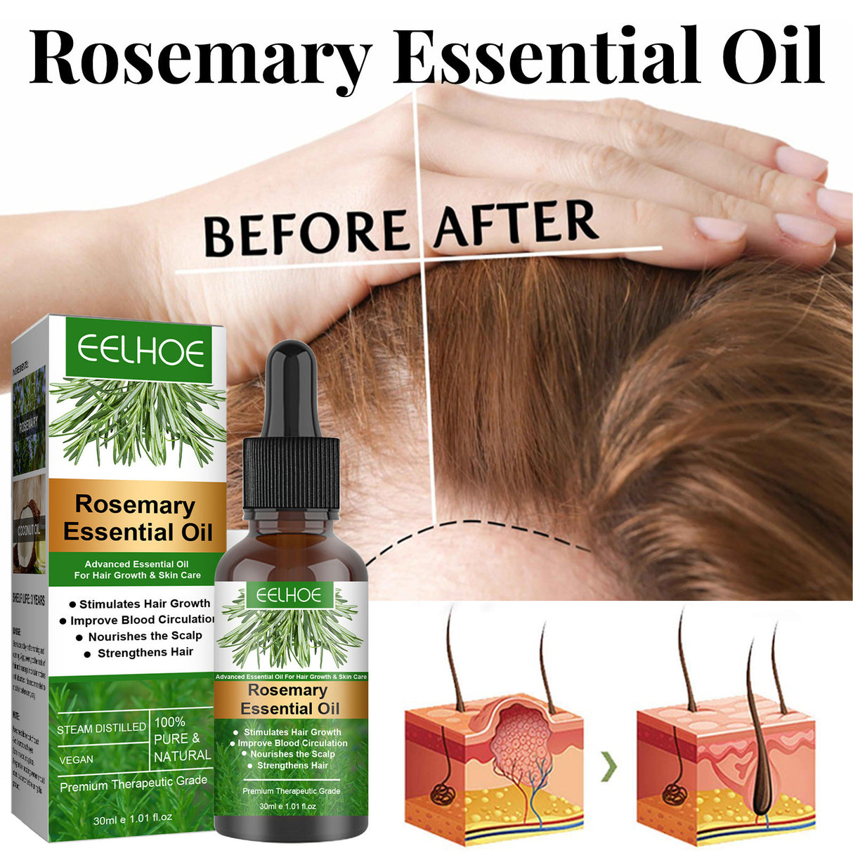 Rosemary Anti-Breakage Nourishing Hair Care Oil - Lootquake