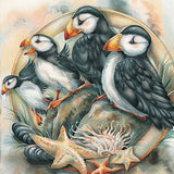 Send in the Clowns Puffins Wooden Wall Art by J. Bergsma - Nature Wildlife Decor - 85922848B-JB