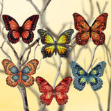 Summer Butterfly Decorative Wooden Clip-on Ornaments of 6 by G. Debrekht - Christmas Decor - 8090012-1C-S6