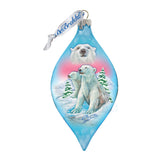 Polar Bear Drop Glass Ornament by G. DeBrekht - Wildlife Holiday Decor - 74178