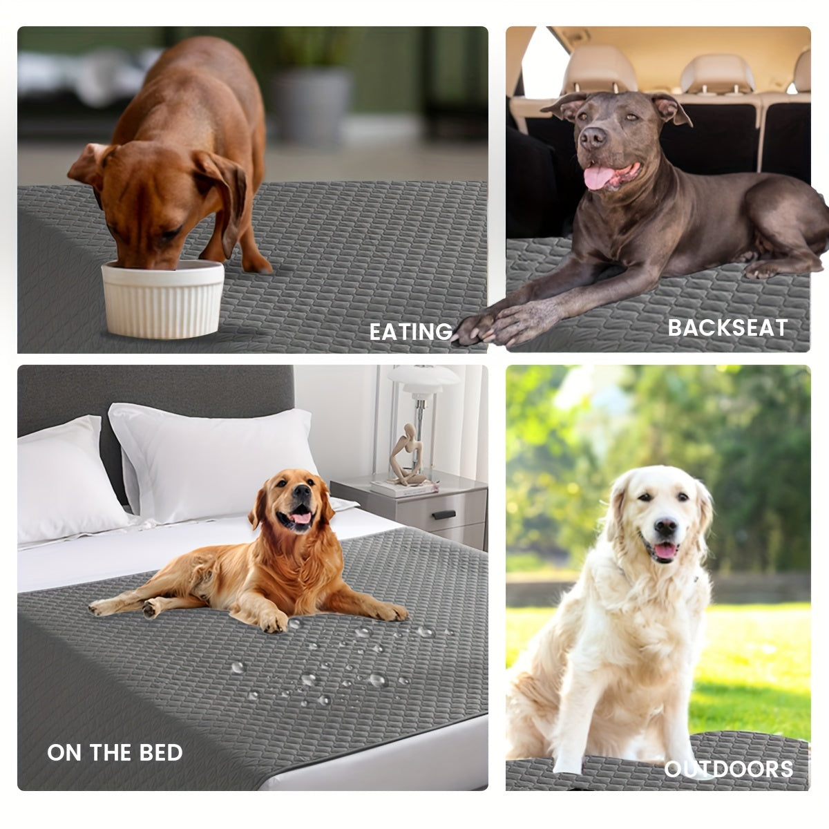 Waterproof & Non-Slip Dog Mattress Cover for Beds, Sofas, Cars | Super Soft Pet Blanket with Incontinence Protection | Machine Washable Furniture Protector Pad, Puppy Bedspread, Durable Dog Carpet