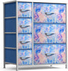 7 Drawer Kids Dresser Tie-Dye Fabric Bins