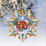 Adornos de madera con forma de copo de nieve de G. Debrekht - Decoración navideña de Papá Noel - 8688428