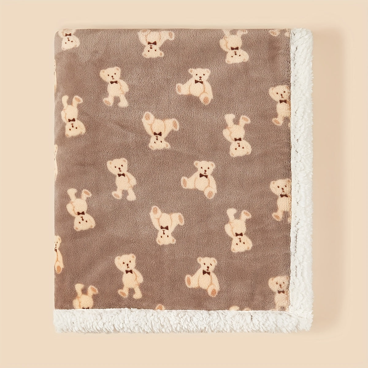 Manta de felpa con estampado de oso y vaca, lujosa y adorable decoración, ideal como regalo para Navidad, Acción de Gracias, Año Nuevo y San Valentín.