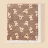 Manta de felpa con estampado de oso y vaca, lujosa y adorable decoración, ideal como regalo para Navidad, Acción de Gracias, Año Nuevo y San Valentín.