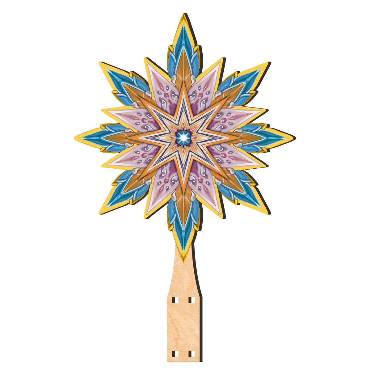 Orthodox Nativity Star Tree Topper Wooden Decor by G. Debrekht - Nativity Holiday Decor - 89504