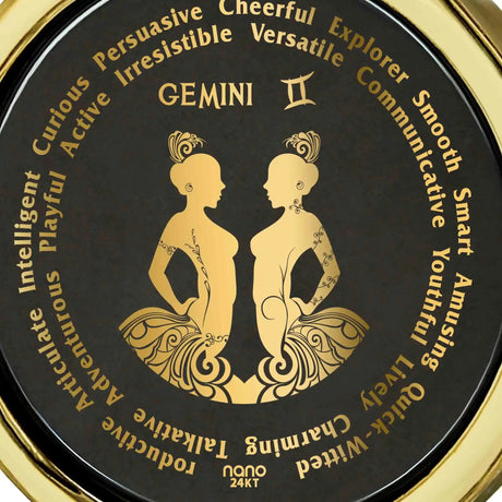 Gemini Necklaces for Lovers of the Zodiac 24k Gold Inscribed - Lootquake