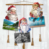 Jolly Santa Faces Decorative Wooden Clip-on Ornaments Set of 3 by G. Debrekht - Christmas Decor - 8091045C-S3